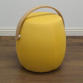 img 1 attached to 🪑 Drum Yellow Upholstered Chair Stool Ottoman by Ergo Furnishings: Impeccable Comfort with Handy Handle