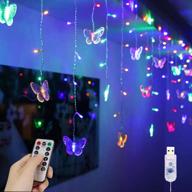 🦋 multicolor usb powered butterfly led string lights - 8.2ft, 80 fairy lights with remote control for indoor outdoor room garden wall wedding christmas decoration логотип