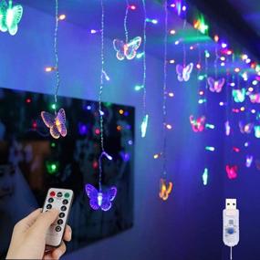 img 4 attached to 🦋 Multicolor USB Powered Butterfly LED String Lights - 8.2ft, 80 Fairy Lights with Remote Control for Indoor Outdoor Room Garden Wall Wedding Christmas Decoration