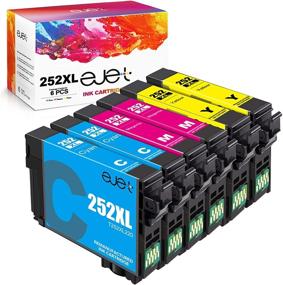 img 4 attached to 🖨️ ejet Remanufactured 252XL Ink Cartridge for Epson 252, XL T252 T252XL Ink, Workforce WF-3640 WF-3620 WF-7210 WF-7710 WF-7720 Printer (2 Cyan, 2 Magenta, 2 Yellow, 6-Pack)