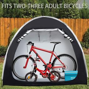 img 1 attached to Black Bike Cover Storage Tent - Heavy Duty & Durable Polyester Waterproof Anti-Dust Portable Outdoor Tools Storage Shed
