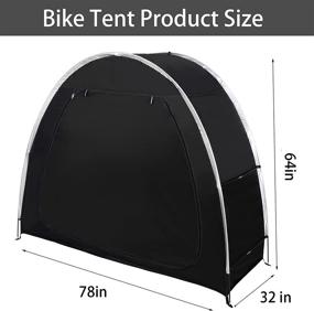 img 3 attached to Black Bike Cover Storage Tent - Heavy Duty & Durable Polyester Waterproof Anti-Dust Portable Outdoor Tools Storage Shed