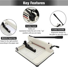 img 2 attached to 📐 500 Sheet Heavy Duty Paper Cutter - 17 inch, A3, A4, B4, B5, A5, B6, B7 Sizes - Metal Base Guillotine Trimmer for Office and Home Use