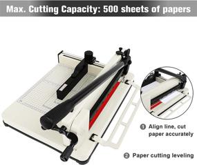 img 1 attached to 📐 500 Sheet Heavy Duty Paper Cutter - 17 inch, A3, A4, B4, B5, A5, B6, B7 Sizes - Metal Base Guillotine Trimmer for Office and Home Use