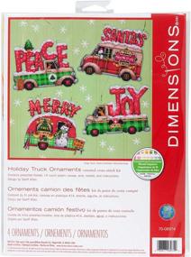 img 3 attached to 🎄 Dimensions Holiday Truck Christmas Ornaments Counted Cross Stitch Kit: Easy-to-follow 14 Count Plastic Canvas Craft, Ideal for Beginners – Includes 4pc Set