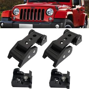img 4 attached to 🔒 ArtSwithly Stainless Steel Black Hood Latches Catch Kit for Jeep Wrangler JK/JKU 2007-2018 & JL/JLU 2018-2020 - Easy Installation, No Drilling Required - Pair