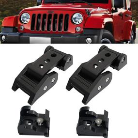 img 4 attached to 🔒 Набор защелок капота ArtSwithly из нержавеющей стали в черном цвете для Jeep Wrangler JK/JKU 2007-2018 & JL/JLU 2018-2020 - Легкая установка, ничего не нужно сверлить - Пара