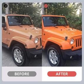 img 1 attached to 🔒 Набор защелок капота ArtSwithly из нержавеющей стали в черном цвете для Jeep Wrangler JK/JKU 2007-2018 & JL/JLU 2018-2020 - Легкая установка, ничего не нужно сверлить - Пара