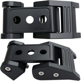 img 2 attached to 🔒 ArtSwithly Stainless Steel Black Hood Latches Catch Kit for Jeep Wrangler JK/JKU 2007-2018 & JL/JLU 2018-2020 - Easy Installation, No Drilling Required - Pair