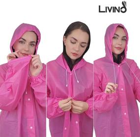 img 1 attached to 🌧️ LIVINO Reusable Rain Ponchos 2 Pack for Adults: Waterproof and Breathable Raincoats for Hiking, Camping, and Tours