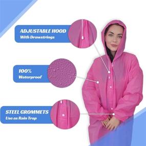 img 3 attached to 🌧️ LIVINO Reusable Rain Ponchos 2 Pack for Adults: Waterproof and Breathable Raincoats for Hiking, Camping, and Tours