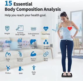 img 1 attached to 📊 Lescale Large Display Weight Scale: Accurate Body Fat Scale with BMI, Heart Rate, and Body Composition Analysis, Syncs with Fitness App