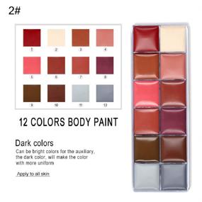 img 2 attached to Vibrant 24-Color Body Paint: Cosmetics for Face and Body Painting, Artistic Makeup, Cosplay, Party, Flash Tattoos - Multicolored Pigments in Oil-based Formula