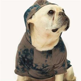 img 1 attached to Fitwarm кофта для щенков с капюшоном Tie-Dye Pet Hoodie Puppy Sweatshirt с карманом, кошачья куртка с капюшоном для собак, зимняя одежда Sweatshirt, Hooded Coat Cat Jacket Apparel