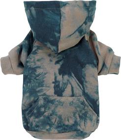 img 4 attached to Fitwarm кофта для щенков с капюшоном Tie-Dye Pet Hoodie Puppy Sweatshirt с карманом, кошачья куртка с капюшоном для собак, зимняя одежда Sweatshirt, Hooded Coat Cat Jacket Apparel