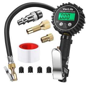 img 4 attached to VacLife 86500A (VL705): Durable 3-in-1 Tire Pressure Gauge & Compressor Accessory – Portable 250PSI Digital Inflator with Deflator & Gauge