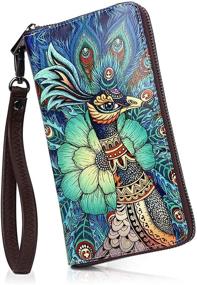 img 4 attached to APHISON Wallets Painting Wristlet 684 0098