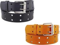 👦 stylish pack of leather medium black and brown belts: essential accessories for boys logo