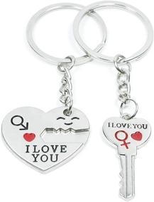 img 1 attached to 💑 Express Your Love with Couple Keychains - Heartwarming Love Heart Keychain