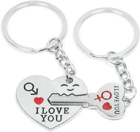 img 2 attached to 💑 Express Your Love with Couple Keychains - Heartwarming Love Heart Keychain