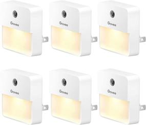 img 4 attached to 🌙 Govee Dusk to Dawn Night Light, Plug-in, Soft Warm White LED Night Light for Bathroom, Bedroom, Hallway, Kitchen, Stairs, Energy Efficiency, Glare-Free, Compact, Pack of 6