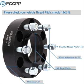 img 3 attached to 🔧 ECCPP 4X Черные колесные адаптеры Hub Centric 1,5 дюйма 6x135 мм 6 болтов 14x2 для Ford Raptor Expedition