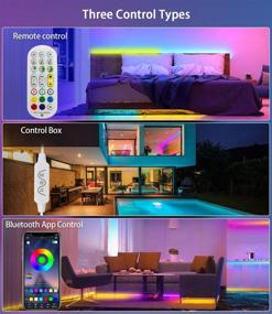 img 1 attached to 🌈 33ft Daymeet RGBIC DreamColor Led Strip Lights for Bedroom - Sync with Music, Bluetooth APP Control & IR Remote - Rainbow Led Lights for Room, Kitchen, Party - USB Powered