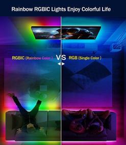 img 3 attached to 🌈 33ft Daymeet RGBIC DreamColor Led Strip Lights for Bedroom - Sync with Music, Bluetooth APP Control & IR Remote - Rainbow Led Lights for Room, Kitchen, Party - USB Powered