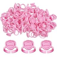 💕 fenshine 100 pcs lash glue holder - convenient pink glue ring cups for eyelash extensions logo