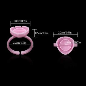 img 3 attached to 💕 Fenshine 100 PCS Lash Glue Holder - Convenient Pink Glue Ring Cups for Eyelash Extensions