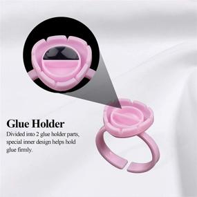 img 1 attached to 💕 Fenshine 100 PCS Lash Glue Holder - Convenient Pink Glue Ring Cups for Eyelash Extensions