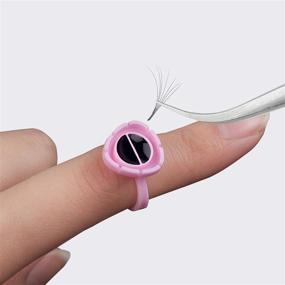 img 2 attached to 💕 Fenshine 100 PCS Lash Glue Holder - Convenient Pink Glue Ring Cups for Eyelash Extensions