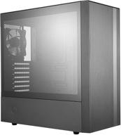 💨 enhanced airflow mid-tower atx case - cooler master masterbox nr600 with front mesh vent, sleek design, tempered glass side panel, and integrated headset jack logo