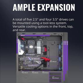 img 1 attached to 💨 Enhanced Airflow Mid-Tower ATX Case - Cooler Master MasterBox NR600 with Front Mesh Vent, Sleek Design, Tempered Glass Side Panel, and Integrated Headset Jack