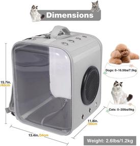 img 3 attached to Portable Pet Carrier Backpack for 2 Cats and Medium Dogs - Airline Approved, Blue/Grey