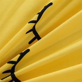 img 2 attached to 🛏️ Набор постельного белья Sookie Yellow: 3 предмета с изогнутым эффектом ресницы (пододеяльник и наволочки) - мягкий, комфортный и с обратимым дизайном - размер полно/королева, желтый.