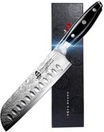 🔪 black hawk-s santoku knife - 7 inch japanese chef knife, high carbon stainless steel blade with g10 full tang handle, plus microfiber cloth - value bundle logo