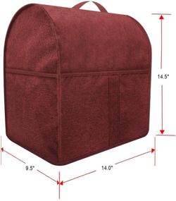 img 2 attached to Durable Cloth Dust Cover with Pockets for 4.5-5 Quart Mixers and Extra Accessories - Convenient Clear Design (Fits 4.5-5 Quart, Wine Red)