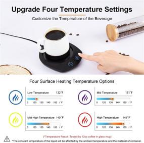 img 3 attached to Ingecafea Coffee Mug Warmer for Desk Use - Upgraded Version with 4 Temperature Settings, 4-Hour ☕ Auto Shut Off, Waterproof Design - Ideal Gift for Christmas. Keep Your Coffee, Milk, and Tea Hot!