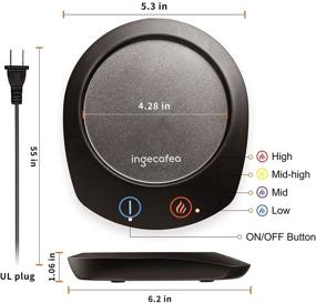 img 2 attached to Ingecafea Coffee Mug Warmer for Desk Use - Upgraded Version with 4 Temperature Settings, 4-Hour ☕ Auto Shut Off, Waterproof Design - Ideal Gift for Christmas. Keep Your Coffee, Milk, and Tea Hot!