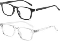 👓 pack of 2 blue light blocking glasses for men & women - fashionable reading/computer glasses, nerd eyeglasses to relieve eye strain logo