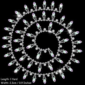 img 3 attached to 💎 Sparkling 1 Yard AB Resin Crystal Rhinestone Bridal Trim: Sewing Applique, Costume Fringe & Embellishment (Silver)