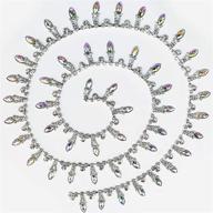 💎 sparkling 1 yard ab resin crystal rhinestone bridal trim: sewing applique, costume fringe & embellishment (silver) logo