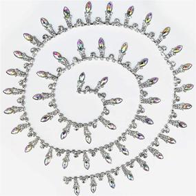 img 4 attached to 💎 Sparkling 1 Yard AB Resin Crystal Rhinestone Bridal Trim: Sewing Applique, Costume Fringe & Embellishment (Silver)