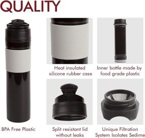 img 2 attached to AmoVee 350ml/12oz French Press Travel Mug - Coffee & Tea Maker Bottle, Travel Tumbler (Black)