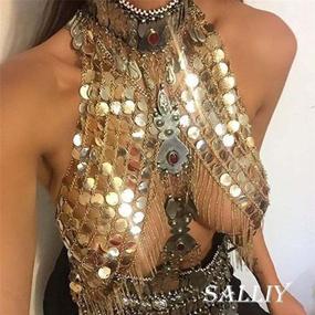 img 3 attached to Salliy Rhinestone Backless Sequins Accessories Women's Jewelry for Body Jewelry
