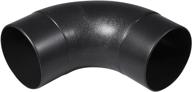 🔌 high-performance 4-inch elbow dust hose connector by powertec, in black, 4-inch size with 90 degree elbow logo