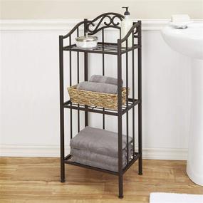 img 2 attached to Silverwood Bathroom Floor Shelf in Oil Rubbed Bronze - 14.5w x 11d x 36h: Stylish and Functional Storage Solution