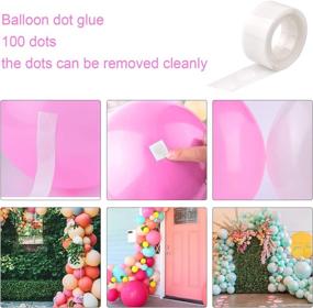 img 1 attached to 🎉 FEPITO 124-Piece Tropical Balloons Garland Kit - Pink Green Balloon Arch Garland with Tropical Palm Leaves, Balloon Tape Strip, Dot Glue, and Tying Tool for Tropical Party Decorations, Birthday Party Supplies