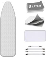 🔥 ironing board cover and pad: extra thick padding with scorch and stain resistance - 15 x 54 inch replacement, silver coated - elastic edge, fasteners, protective scorch & mesh cloth logo